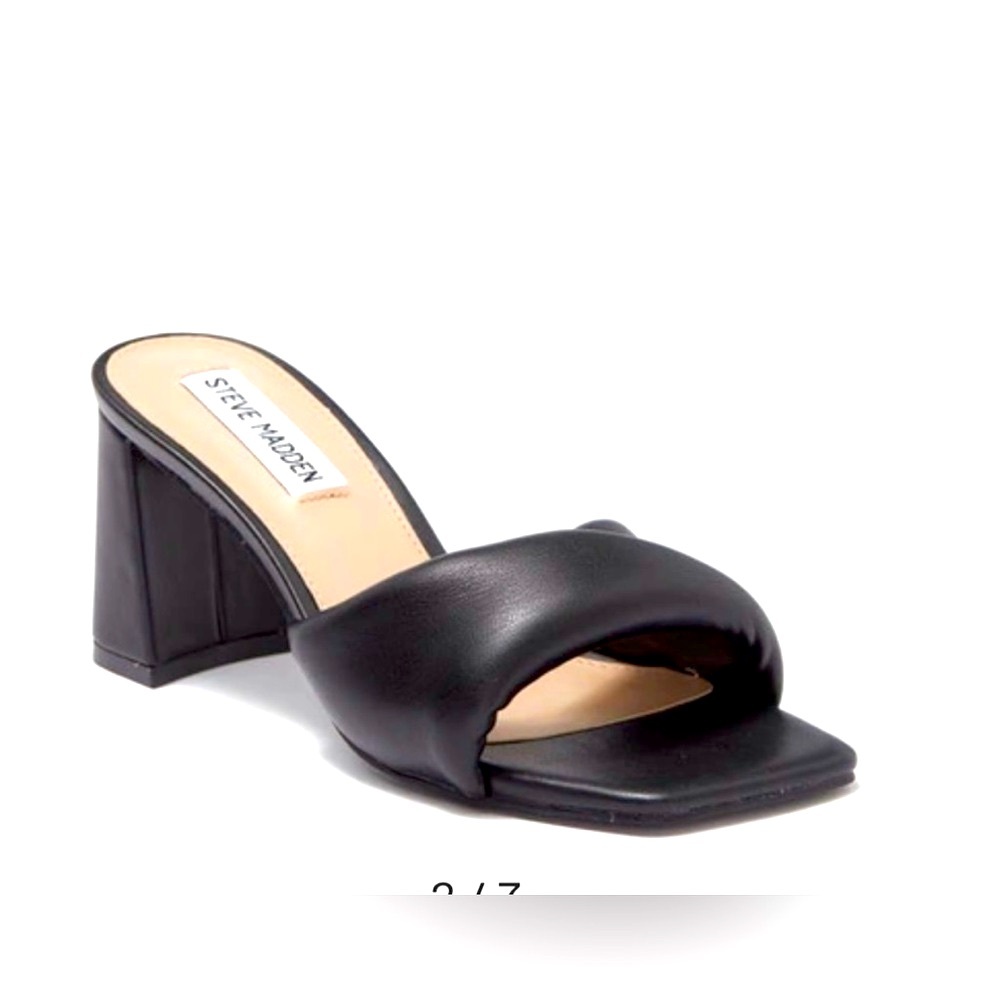 NWOT Steve Madden Sway Heeled Slide Sandal Black size 7